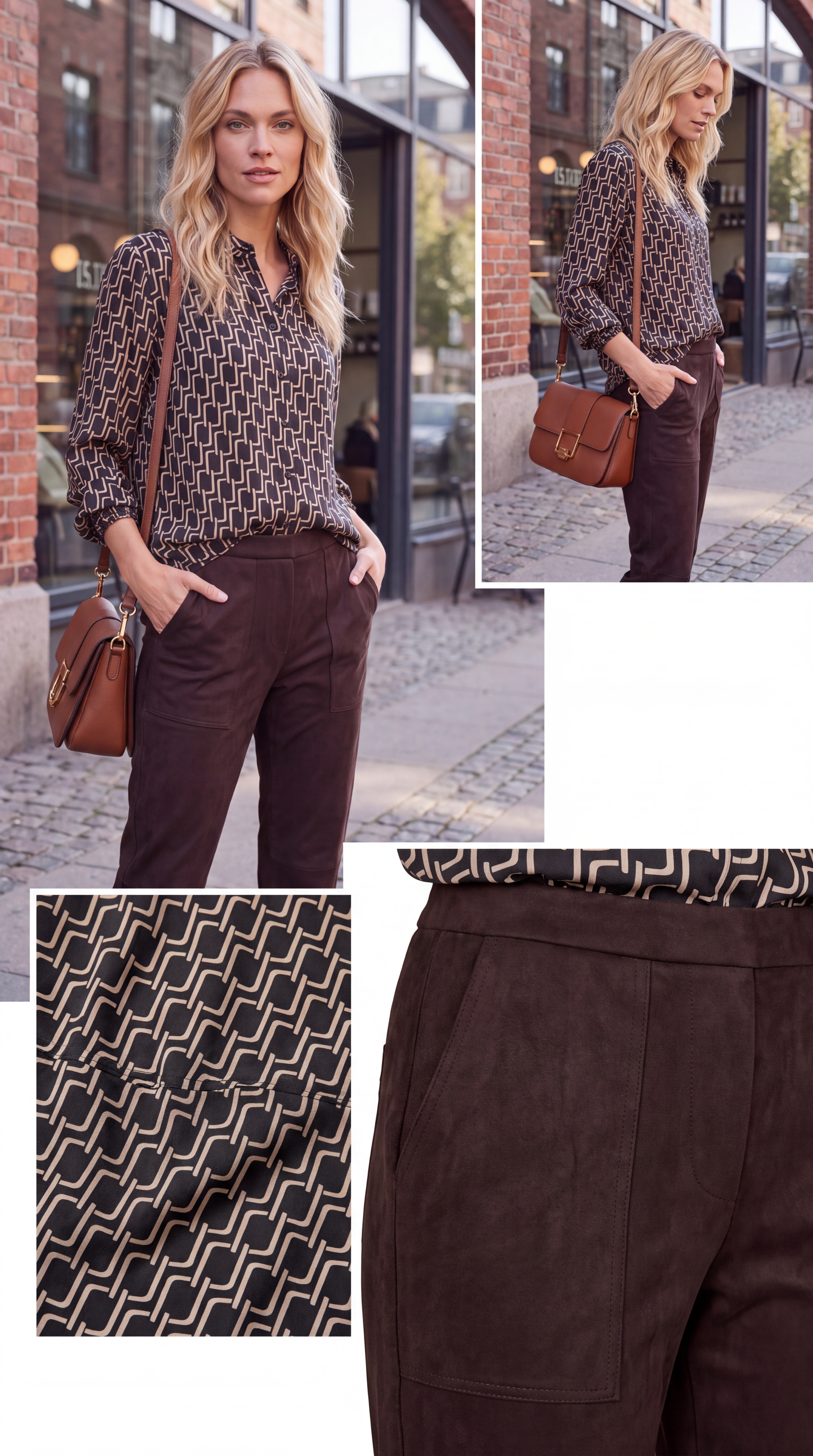 Dámske nohavice v imitácii brúsenej kože BROADWAY NYC FASHION ESPRESSO s.WEAR 5
